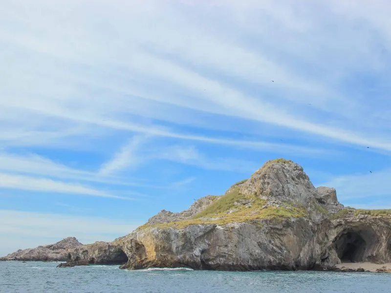 Rocky Marietas island under a blue sky
